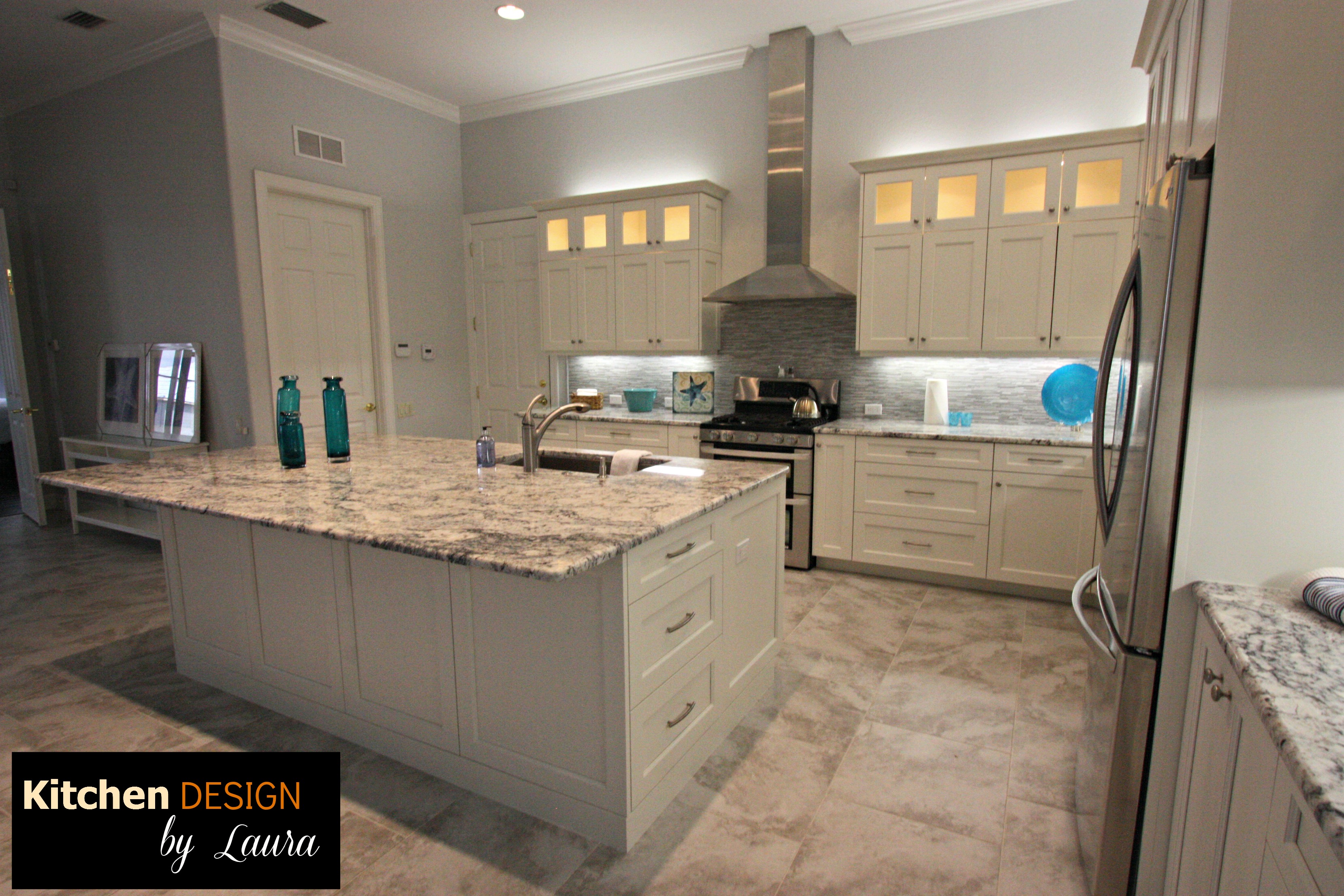 Bradenton Kitchen Renovation / White with Large Kitchen Island